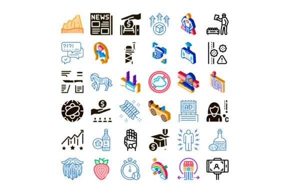 Abstract Business and Technology Icons C: Clean, Flexible Icons for Real Work