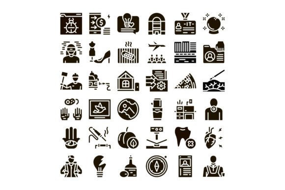 Diverse General Industry and Life Glyph