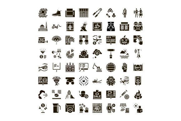 Diverse Glyph Icon Set for Modern Concep: Clean, Versatile Icons for Today’s Digital Needs
