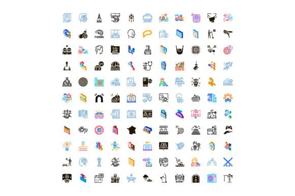 Diverse Linear Icons Providing Infograph