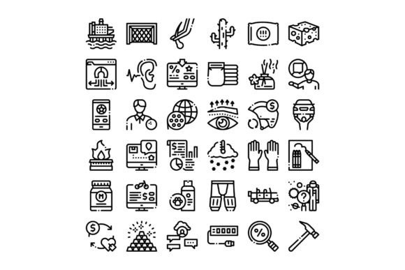 Diverse Outline Icons Collection