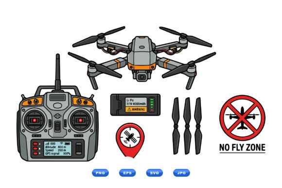 Drone Flight Control Clipart: A Versatile Design Resource for Educators, Makers, and Professionals