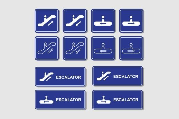 Escalator Signage Elements Collection