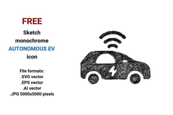 FREE Sketch Autonomous EV Icon: A Strategic Design Asset for the Self-Driving Era