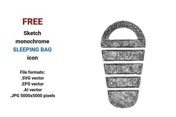 FREE Sketch Sleeping Bag Icon: A Versatile, Scalable Resource for Designers and Creators