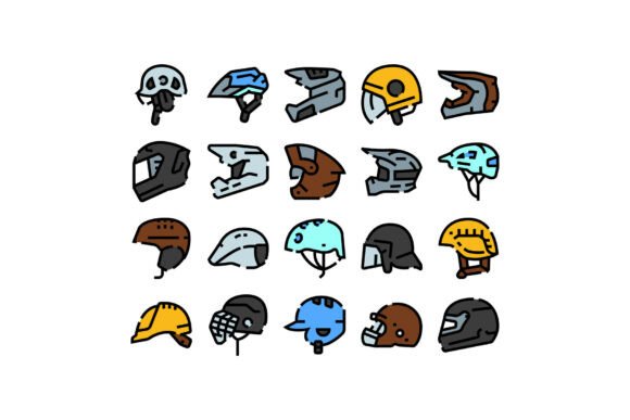 Helmets Collection Featuring Various Saf: A Practical Resource for Safety-Focused Design and Communication