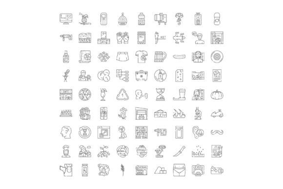 Large Set of Various Universal Line Icon