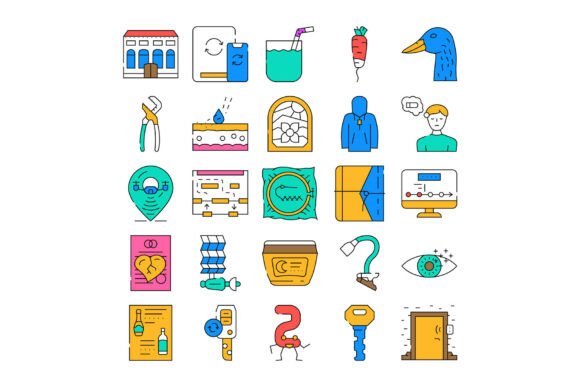 Miscellaneous Collection of Various Line Icons