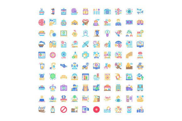Outline Icons Set for Various Business