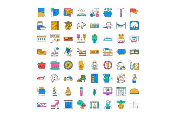 Outline Icons Set Illustrating Various B