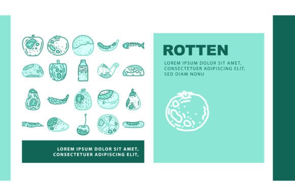Rotten Food Waste Landing Header Vector