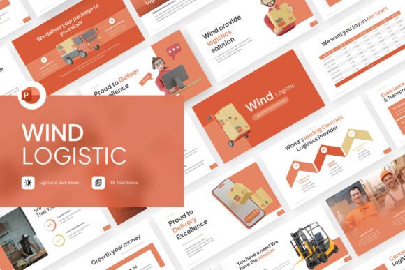 Wind Logistic PowerPoint Template: Presentation Clarity for Real-World Business Flow